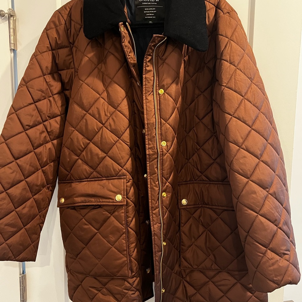 J. Crew Brown and Black Puffer Jacket